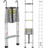 Telescoping Ladder, 18.5 FT Aluminum One-button Retraction Collapsible Extension Ladder, 400 LBS Capacity with Non-slip Feet, Portable Multi-purpose Compact Ladder for Home, RV, Loft, ANSI Liste